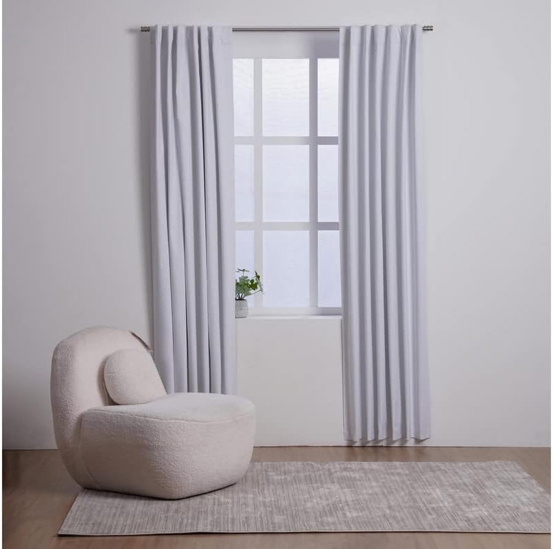 PAN Home Maxine Blackout Curtain Pair 140x240cm-White
