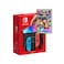 Nintendo Switch OLED Console With Mario Kart 8 Deluxe Game Neon Blue Neon Red