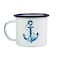 Biggdesign Anemoss  Sailor Girl and Anchor Enamel Mugs Set Pack of 2, Enamel Camping Mug, Enamel Coffee Mug, Backpacking Mug, Campfire Mug,  Drinking Cup for Kitchen, Campfire, Home and Travel