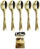 Generic Beautiful Plastic Tea Spoon (10 Cm) -Golden Colour- (Pack Of 24 Units)