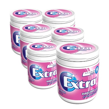 Wrigley&#39;s Extra Bubble Mint Flavour Sugarfree Chewing Gum, 84g Pack of 6