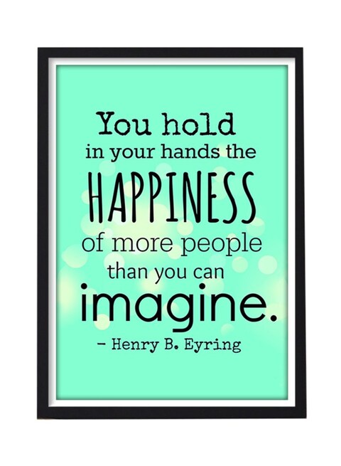 Spoil Your Wall Motivational Quote Wall Poster With Frame Green/Black 30x40cm