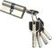 MSM Door lock cylinder 80mm, two sided 5 computer keys