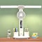Foldable Double Head Led Fan Desk Lamp,USB Rechargeable Reading Lamp with Digital Temp, Time, Date, Pen Holders 3 Color Modes and Infinite Dimming, Double Swing Arm Desk Lamp,for Reading, Home