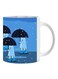 Giftex Raining Day Print With Art Decoration Mug White/Blue/Black 11Ounce