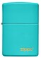 Zippo Lighter 49454zl Classic Flat Turquoise with Zippo Logo Design | Windproof | Brushed Brass | Turquoise