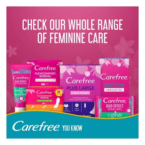 Carefree Plus Large Pantyliners Megapack White 64 Liners