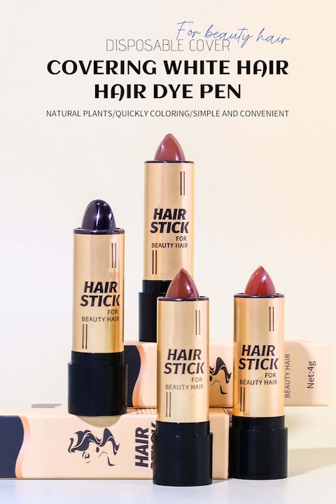 Mei Stylish Instant Gray Root Coverage Hair Color Touch-Up Stick: Disposable Hair Dye Stick, Black