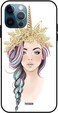 Theodor - Apple iPhone 12 Pro Max Case Golden Unicorn Girl Flexible Silicone Cover