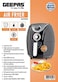 Geepas Gaf37521, 1300W Air Fryer With Rapid Air Circulation System, 2.5L Capacity, Black