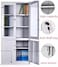 Galaxy Design Heavy Duty Four Door Glass and Steel Built Cabinet Grey Color - Size (L x D x H) 90 x 40 x 180 cm Model GDF-FC06.