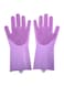 Generic Silicone Dish Washing Gloves Purple 16X14X12cm