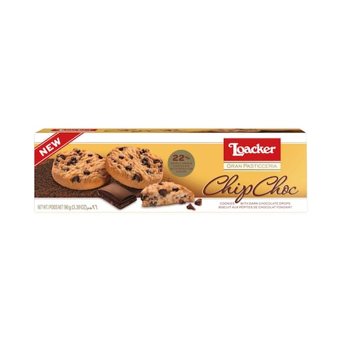 Buy Loacker Gran Pasticceria Dark Chocolate Chip Cookie 96g in Saudi Arabia