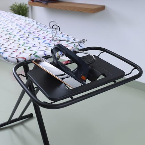 Vibgyor Ironing Board with Cotton Cover, 8mm Pad, DC1979   Steel Frame   Iron Board with Cover Pad   Home Laundry Room Or Dorm Use   Adjustable Height