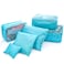 Generic-6pcs/set Lightweight Luggage Travel Bags Men and Women Packing Cubes Organizer Compression Pouches  Fashion Double Zipper Waterproof Polyester Bag Suitcase (light blue)