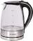 Elekta 1.7 Liter Glass Electric Kettle Cordless With Blue LED Light Black &amp; Silver Model KT001G -1 Years Full Warranty.