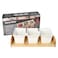Danny Home  Bamboo Tray And Ceramic Bowls Serveware Set 4 Pieces 35cm