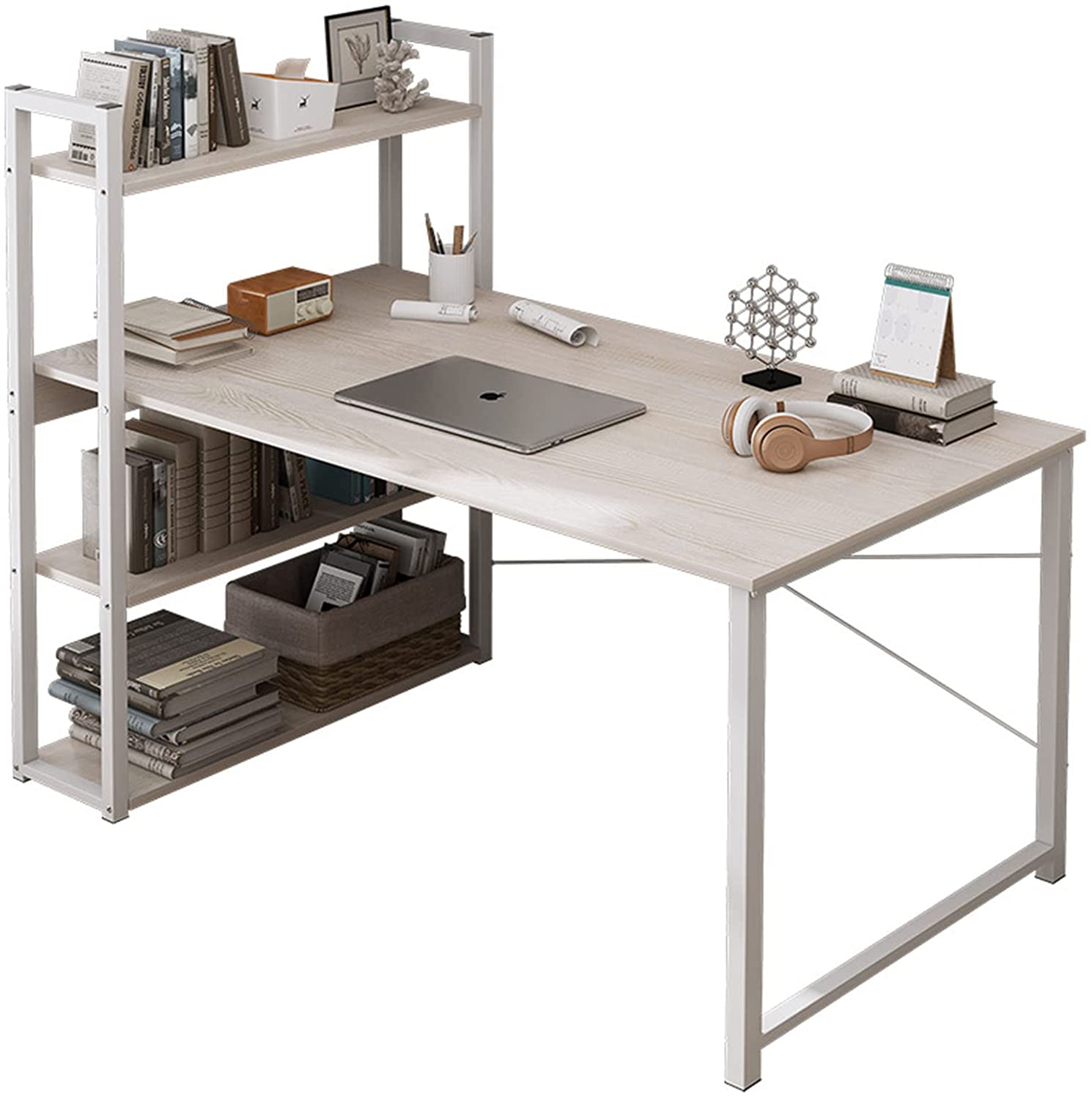 Buy SKY-TOUCH Computer Desk Table with Shelves, 4 Tier Study Table with ...