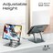Promate Laptop Stand, Aluminium Multi-Level Adjustable Notebook Stand, Up to 17 Inches with Multi-Angle, Anti-Heat Design, Anti-Slip Pads, Grey   DeskMate-7