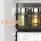 Cozy Nest Multi-Tier Spice Rack Fridge Storage Organizer Metal Hanging Basket with 5-Hooks &amp; Towel Stand for Refrigerator Bottles and Spice Jar Holder (29 * 23 * 9.5 cm)