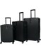 مورانو شنط سفر من مورانو للجنسين مجموعة من 3 قطع طقم حقائب سفر (أسـود)