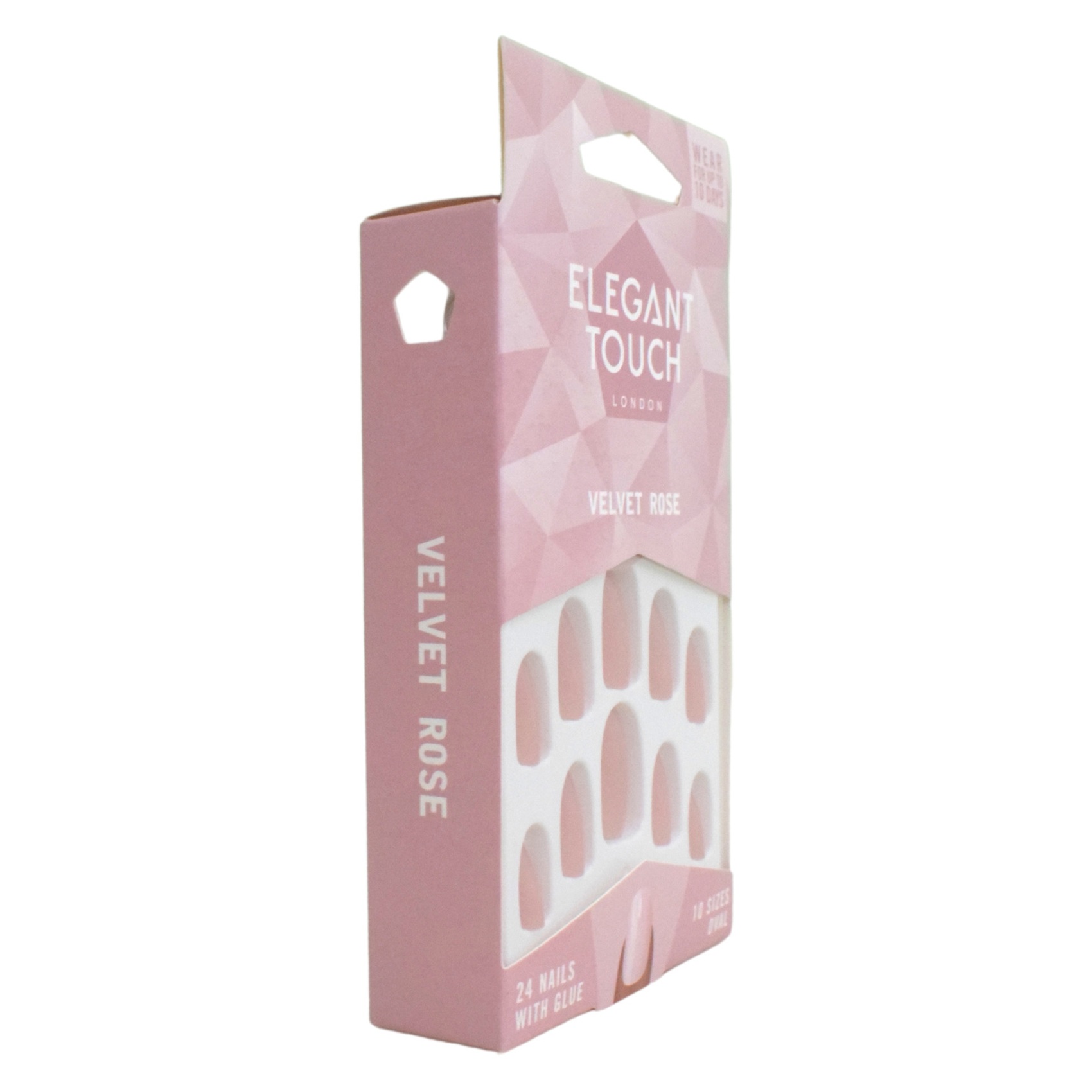 Elegant Touch False Nails With Glue Velvet Rose 24 PCS