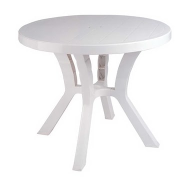 طاولة كارمن الدائرية من الهلال والنجمة الفضية - 70 سم - أبيض