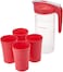 Flamingo Water Jug And 4 Cups, Red/Clear, FL5904Wjc