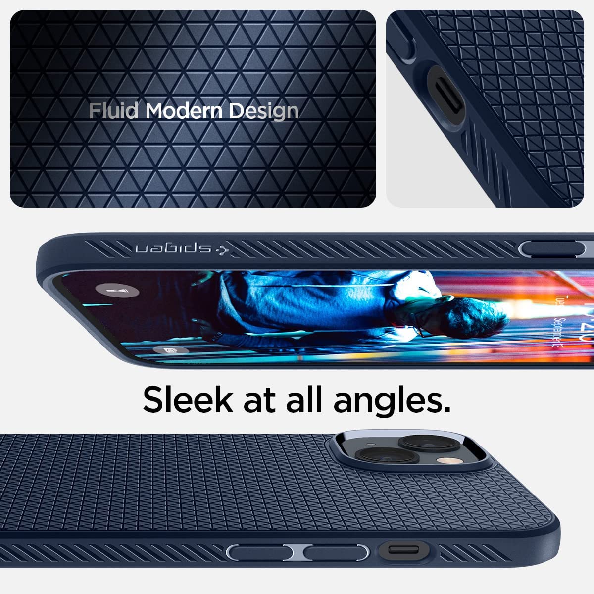 Spigen Liquid Air designed for iPhone 14 case cover - Navy Blue