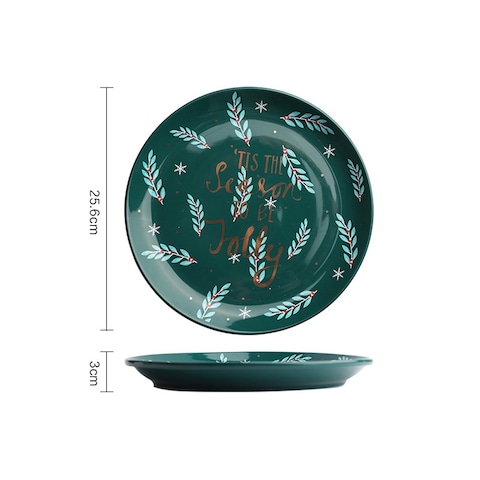 Christmas Creative Ceramic Plate Western Food Tableware Dish Rice Bowl Mug Set