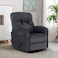 American Polo Velvet Rocking Recliner Chair - Dark Grey - American Polo
