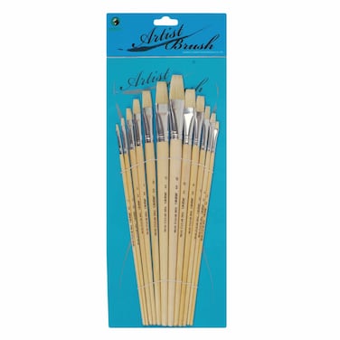 BRUSH OIL CLR FLAT BRISTL 1-12