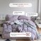 Luna Home-Premium King Size 6 Pieces Korean Reversible Bedding Set, Plain Purple and Light Purple Color.