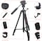 COOPIC CP-VT05 III, Foldable Tripod with MAX Height 190cm/74.80inch with Horizontal Fluid Pan Head for Camera and Camcorder Photography Load up to 5kg.