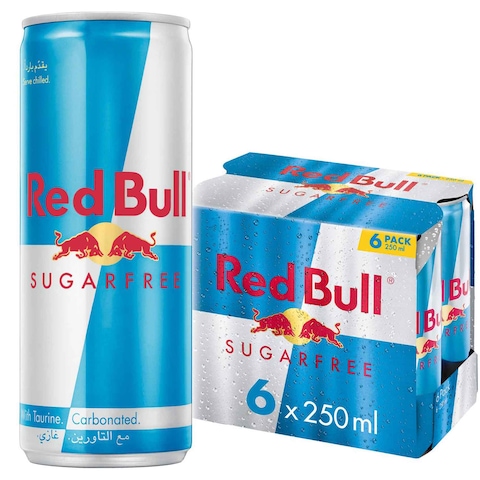 Red Bull Energy Drink, Sugar Free, 250ml (6 pack)