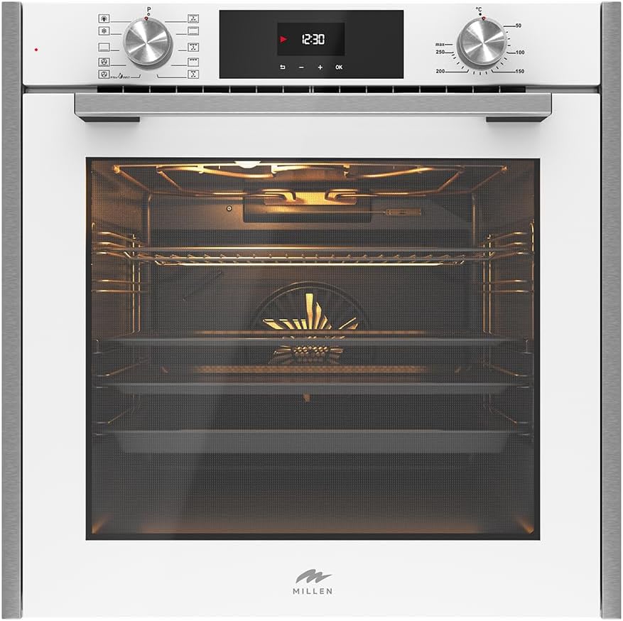 MILLEN Built In Electric Oven, 10 Cooking Modes, 81L - 3 Years Warranty, SCHOTT Inner Glass, MEO 6005 WH