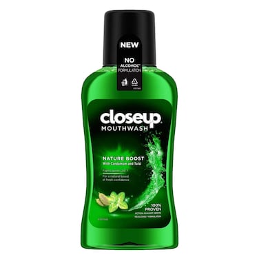 Closeup Nature Boost Anti Germ Cardamon And Tulsi Mouthwash 300g