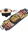3 in 1 Smokeless Nonstick Electric BBQ Roasting Pans, Hot Pot, Smokeless Non-Stick Indoor 2 in 1 Electric BBQ Grill,  Multi-functional Shabu Hot Pot, Electric Barbecue Oven Family Parties