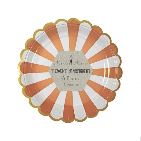 Toot Sweet Small Orange Striped Plate