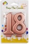 Party Time Rose Gold Number 18 Birthday Candle Kids Adult Birthday Cake Decoration - Number Candle For Anniversary, Valentines Birthday Candle Cake Topper