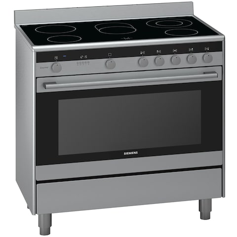 Siemens 5 Burners Electric Cooker And Oven HY738357M Silver 112L 90x60cm