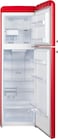 Hoover 326L Top Mount Retro Style Refrigerator, Total No Frost Designt, Fresh Room, Humidity Control, Metal Texture Handle, Bottle Rack, Red, HTR-M326-RR