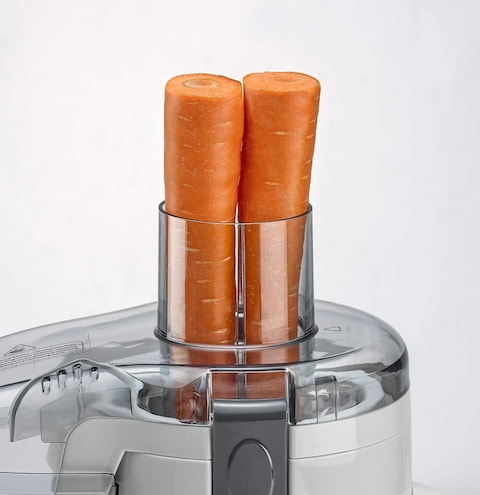 Black &amp; Decker 250W Juicer Extractor With Large Feeding Chute, White/Grey - Je250-B5, 2 Years Warranty