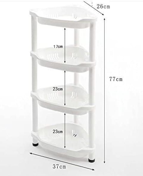 Shower Caddy Corner Rust Proof Shelf Kitchen Bathroom Storage Unit 4 Tier 70 x 19 x 26 cm White