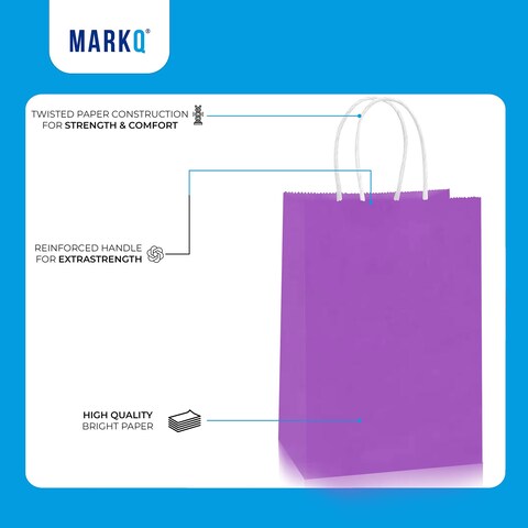 [Pack of 24] Kraft Paper Bag (Pink, 22 X 16 X 8 cm)