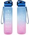 ULTIMAX Large Water Bottle 1L Tritan Plastic Water Bottle With Time Markers Leak-Proof, BPA Free, Motivational Reusable for Fitness Gym Outdoor Sports-Assorted Color