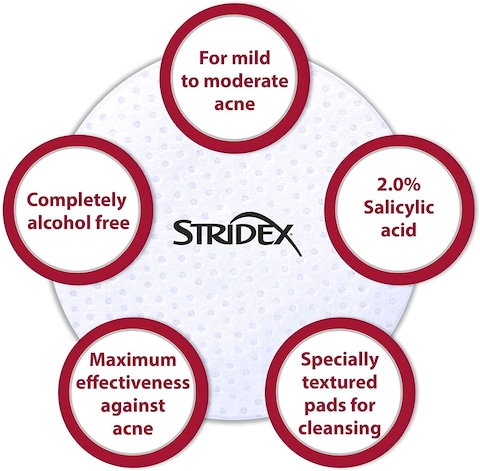Stridex Single-Step Acne Control, Maximum, Alcohol Free, 90 Soft Touch Pads