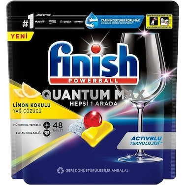 Finish Quantum Max Lemon Dishwasher Detergent Tablets 160 gr