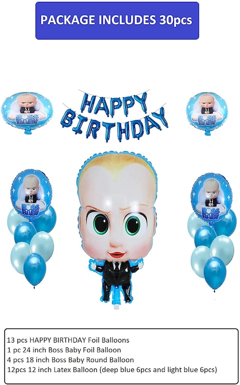 30 PCS Baby Boss Foil Balloons For Kids Birthday Baby Shower Baby Boss Themed Party Decorations