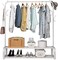 Generic U-Hoome Clothes Rack Metal Garment Racks Heavy Duty Indoor Bedroom Cool Clothing Hanger With Top Rod And Lower Storage Shelf High Storage Rack, White